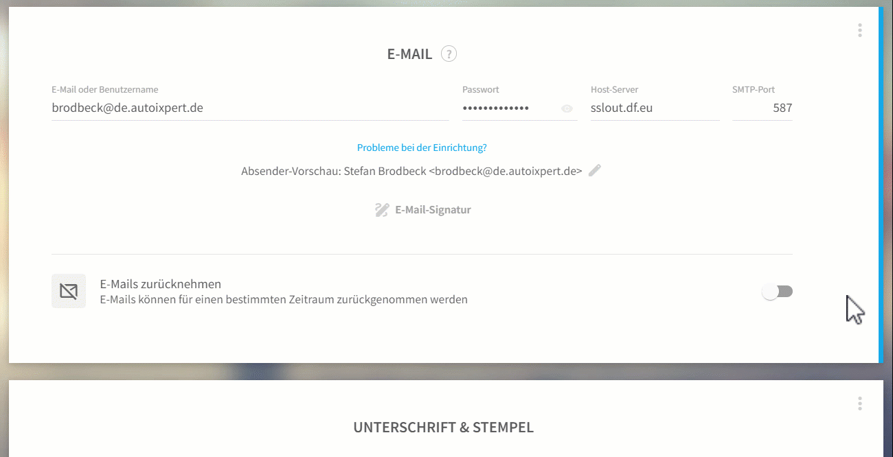 Zeitversetzten E-Mailversand in den Einstellungen einstellen.gif