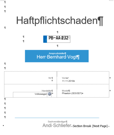 Word-Export Des Gutachtens (DOCX) – AutoiXpert Kfz-Gutachten Software ...