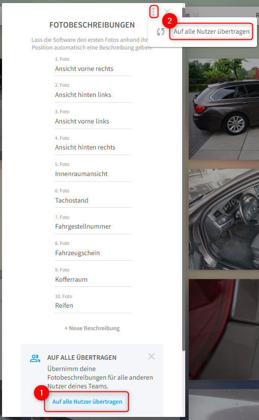 Fotobeschreibung auf alle Nutzer übertragen. Kann nur vom Admin ausgeführt werden.