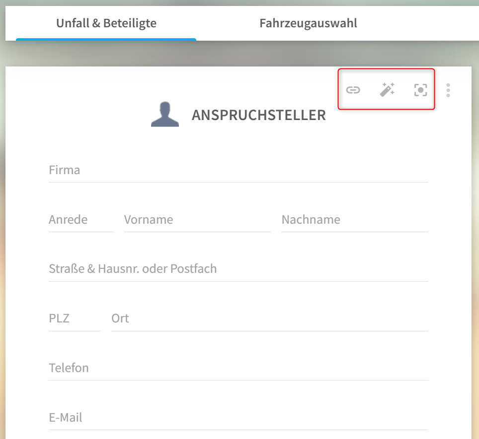 Datenerfassung beim Anspruchsteller anzeigen